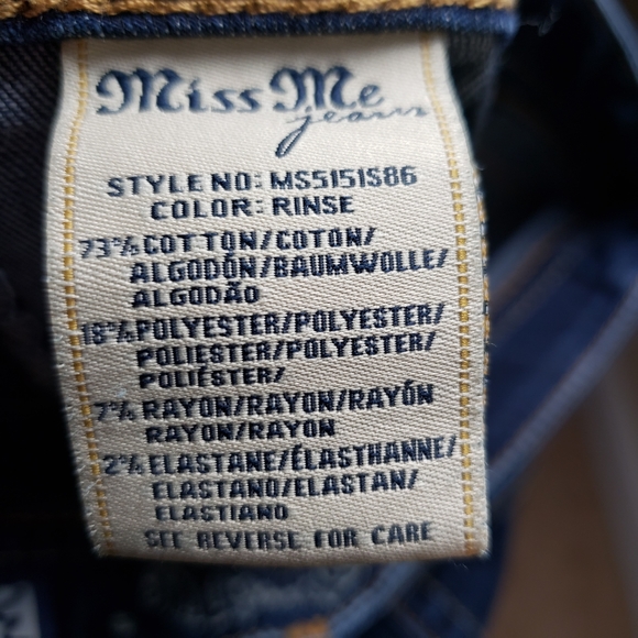 MISS ME Skinny Ankle Midrise Dark Wash Jeans - Picture 9 of 10